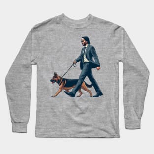 John Wick Walking with his Dog Long Sleeve T-Shirt